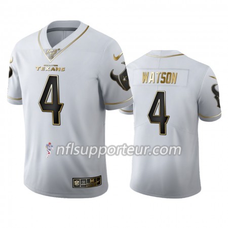 Maillot Homme Houston Texans Deshaun Watson 4 Nike Blanc Golden Edition 100th